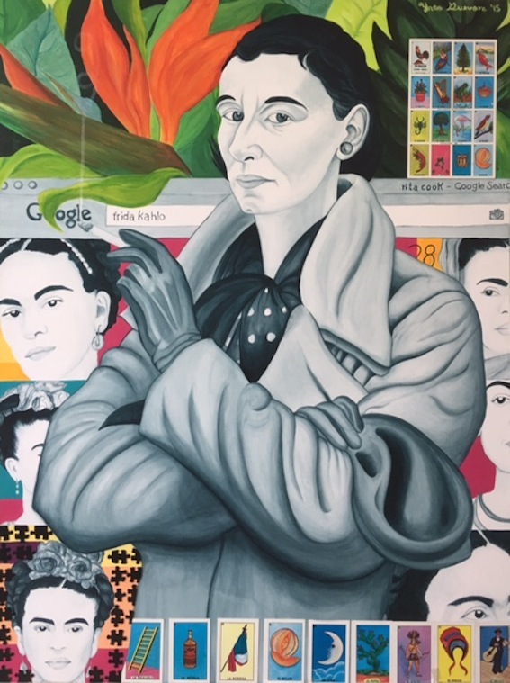 Ynes Guevara| Rita Cook and Frida Kahlo | acrylic | McAtamney Gallery and Design Store | Geraldine NZ